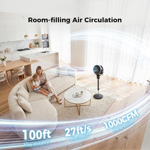 Ventilateur de circulation d'air électrique 9000 mAh, ventilateur sur pied avec veilleuse, oscillant, silencieux, pour usage domestique et bureau - Product Image 4