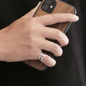 Men's Titanium Steel <b>Ring</b> Poker Theme Rotatable Spade Heart Design SA1143 - Product Image 4