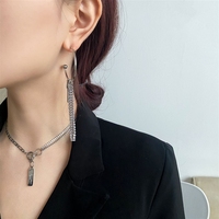 Collier à pampilles en strass ultra-brillant, style vintage américain, haut de gamme, luxueux, sexy, accessoire de créateur pour les soirées