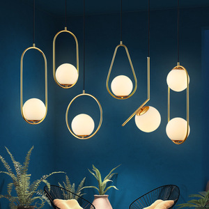 Modern Gold Pendant <b>Light</b> Glass Shade Led Chandelier For Dining Room And Bedroom With <b>Remote</b> <b>Control</b> Dimmer Feature - Product Image 1