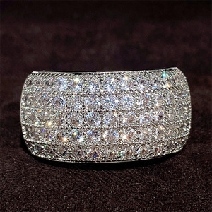 CAOSHI 2025 gioielli a buon mercato grande larghezza Micro pavimentato CZ Ring Hip Hop <span class=keywords><strong>Rock</strong></span> <span class=keywords><strong>Punk</strong></span> mezzo pieno ghiacciato Cubic zircone anelli uomo donna - Product Image 3