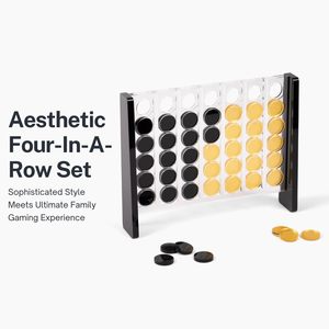 Jeu de société Connect Four en acrylique transparent de haute qualité, couleur personnalisée, logo sérigraphié, pour fêtes de famille, vente en gros - Product Image 2