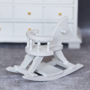 <span class=keywords><strong>Accessoires</strong></span> <span class=keywords><strong>miniatures</strong></span> <span class=keywords><strong>pour</strong></span> maison de poupée 1:12, cheval à bascule en blanc pur, petit cheval en bois <span class=keywords><strong>pour</strong></span> la décoration de la chambre d'enfant - Product Image 5