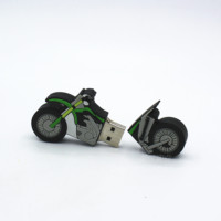 Cadeaux promotionnels forme de moto clé USB conception unique autocycle forme caoutchouc clé USB pouce