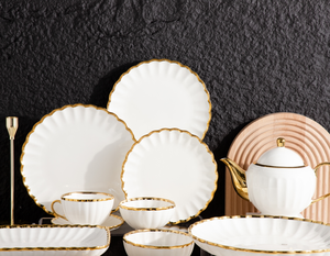 Luxury Gold-Edged Ceramic Dinnerware Set, Premium Custom Trend Design for Kazakhstan, Uzbekistan, Central Asia and Middle East - Product Image 3