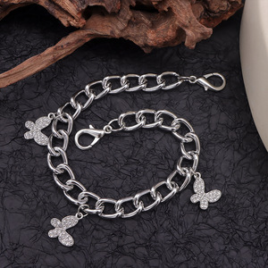 Martin <b>Boot</b> Shoe <b>Chain</b> With Rhinestone Butterfly Pendant For Fashionable Stylish Commute All Seasons - Product Image 3