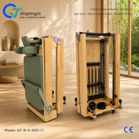 Machine de Pilates pliable en bois de chêne avec pieds en bois, équipement de fitness peu encombrant pour la maison et le studio