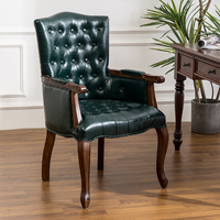 Chaise de tigre à accoudoir unique rétro européenne chaise d'étude en bois massif américain pour salle à manger chambre hôtel moderne loisirs négociation