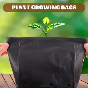 Оптовая торговля Пластиковые Детские сумки растительной расти мешок черный посадки сумки для цветов с дырочками
