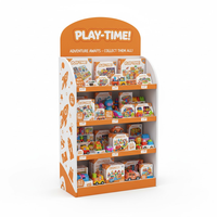 Support de présentation de cadeaux en carton ondulé écologique à 3 niveaux personnalisé pour les jouets, les fournitures de papeterie, les magasins de vente au détail