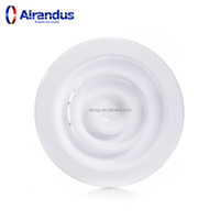 ZENGO CD-RD Diffuseur de plafond rond, Grilles de ventilation, Amortisseur d'air en aluminium réglable, Grilles de ventilation murales, Grille de plafond