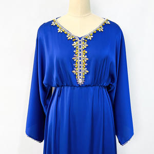 <span class=keywords><strong>Particulier</strong></span> coloré eau diamant hors épaule robe <span class=keywords><strong>vacances</strong></span> Style magnifique longue robe Abaya femmes robe musulmane - Product Image 5