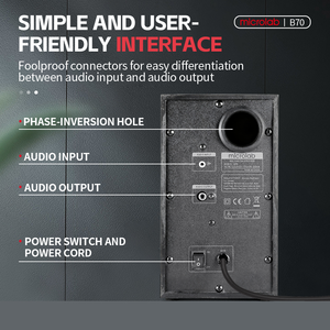 <span class=keywords><strong>Enceinte</strong></span> de studio <span class=keywords><strong>professionnelle</strong></span>, bibliothèque, stéréo, portable, active, moniteur, basses profondes, pour home cinéma, en bois, 2.0 canaux, B70 - Product Image 6