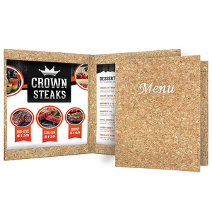 Carpeta de Menú de Dos Caras para Cócteles, Fabricada en Cuero Sintético con Barra Horizontal, Cubierta para Menú de Restaurante - Product Image 1