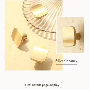 French-Style Solid Brass Single-Hole Handle Light Luxury Nordic Gold Simple Square Handle Concave Cabinets Living Room - Product Image 5