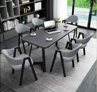 Échantillon Gratuit Ensemble de Table à Manger Pas Cher avec 6 Chaises, Style Classique Moderne, Ensemble de Table à Manger de Luxe pour 8 Personnes