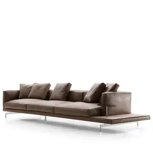 Modern Design Top Class Genuine Leather Living Room Furniture Sectional Sofa Set Sofa With Side Table
