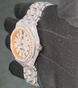 Women's Stainless Steel 38mm Fashion Business <b>Watch</b> with VVS Moissanite Diamonds - Product Image 3