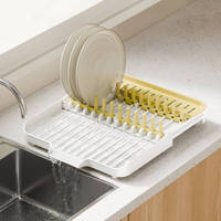 WIREKING Égouttoir à vaisselle extensible en plastique à poser sur l'évier, support à assiettes, organisateur de cuisine
