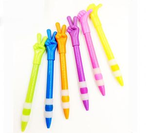 Novelty Stationery Hand Gesture Finger Shape Plastic Ball <b>Pen</b> Many Color for Choose - Product Image 2