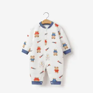 Vêtements tricotés ours mignon pour nouveau-né bébé garçon 100% coton vêtements de printemps unisexe disponibles pour l'approvisionnement ODM