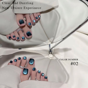 ZRKGEL เจลสีน้ำเงินรุ่นใหม่ 3 สี ปราศจากสาร HEMA/TPO เจลแม่เหล็กแบบ <span class=keywords><strong>Moonlight</strong></span> Cat Eye สะท้อนแสง ลอกออกได้ สำหรับตกแต่งเล็บ - Product Image 4