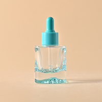 Flacon compte-gouttes en verre 40 ml, carré plat avec bouchon à vis pour les gouttes oculaires, huile essentielle de voyage, emballage cosmétique