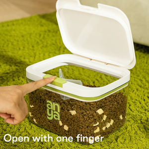 ANYA Atacado Retângulo Forma Limpar <span class=keywords><strong>PET</strong></span> Plástico Dog Cat <span class=keywords><strong>Food</strong></span> <span class=keywords><strong>Container</strong></span> BPA-Free Balde De Armazenamento Hermético com Tampa Selada - Product Image 2