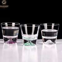 Snow Mountain Fuji Verres à whisky en forme de montagne Verre à bière Spray Couleur Verre à liqueur à whisky à fond lourd