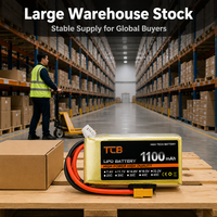 Batterie LiPo TCB RC améliorée 900mAh 1100mAh 2S-6S 7.4V-22.2V 25C-60C pour modèle d'avion RC, fourniture directe du fabricant