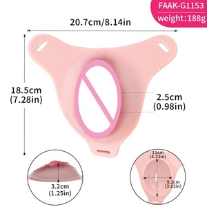 FAAK Wearable Pussy Pants Male Penis Harness Strapon Pussy Realistic Clit Vagina Patch Sex <b>Toys</b> Strapon Pussy <b>for</b> <b>Men</b> - Product Image 2
