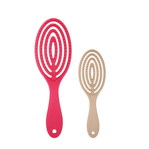 Peine de masaje para el cuero cabelludo Wanmei, cepillo de plástico hueco para el cabello largo de niñas, color rosa caqui - Product Image 1