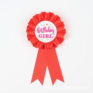 Shi Hui <b>Birthday</b> Girl Boy Rosette <b>Badges</b> Rose Pink Royal Blue Red Pink Light Blue Custom Made Party Corsage Pin <b>Badge</b> - Product Image 5