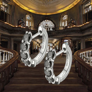 Pendientes de Aro con Moissanita de Corte Brillante, 1.0 Quilates, Certificados por GRA, Regalo de Boda Clásico, Plateados en Platino, Plata de Ley 925, para Hombre - Product Image 3