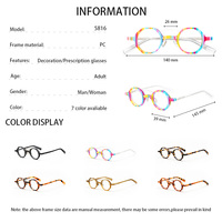 Listo Stock Unisex Moda Gafas ópticas Doble puente Redondo Acetato Monturas de anteojos para todas las caras