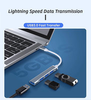 HUB USB 3.0 2.0 OTG Tipe C 4 in 1 Berkualitas Tinggi untuk Laptop Surface Pad Adaptor Multiport USB C Aksesoris Ponsel Grosir