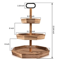 Plateau de service pliable en bois durable à 3 niveaux, forme personnalisée pour cupcakes, gâteaux, fruits, desserts