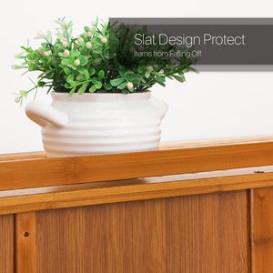 ארון הבמבוק 7 שכבתי כניסה לשכבה דלת אקרילית נעל עץ לארון הבית - Product Image 6