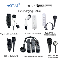 Câble de recharge pour véhicule électrique AOTAI Type 2 vers prise Schuko *4 avec câble de 1 m pour BYE Zeekr Chery Geely EV