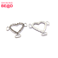 Connecteur de bikini en cristal plaqué argent avec strass, personnalisable, pour accessoires de vêtements et robes de bikini