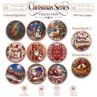 Pièce de monnaie en cuivre de collection de Noël, personnalisée, 1/5 once de Troye, médaille imprimée en couleur, livraison rapide directe d'usine pour cadeau de fêtes