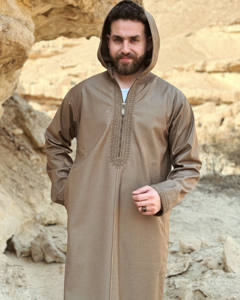 <span class=keywords><strong>Jellaba</strong></span> marocaine islamique Kaftan Caftan d'<span class=keywords><strong>hiver</strong></span> pour hommes 100% polyester à capuche manches longues Maxi Ramadan - Product Image 4