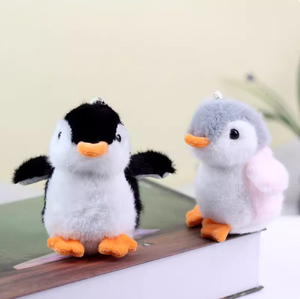 Kawaii chim cánh cụt sang trọng Keychain Mini mềm Thú nhồi bông búp bê treo Túi phụ kiện dễ thương Keychain đồ chơi - Product Image 6