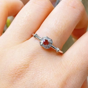 Gioielli Minimalisti da Donna, Anello in Argento 925 <span class=keywords><strong>con</strong></span> <span class=keywords><strong>Rubino</strong></span> Naturale, Stile per Uso Quotidiano - Product Image 4