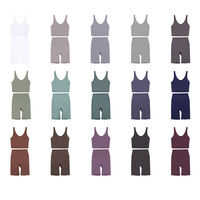 Nouveau soutien-gorge de sport actif en forme de U pour femmes, léger, respirant, uni, taille haute, ensemble de fitness, haut de yoga, short de cyclisme, grande taille