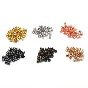 Tachuelas de Latón y Cobre de 2-10 mm, Remaches de Metal, Clavos Redondos con <span class=keywords><strong>Cabeza</strong></span> de Cúpula y Cuatro Puntas para Bolsos, Cinturones de Cuero - Product Image 1