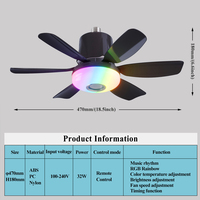 Contrôleur de vitesse de moteur CC avec fonction de synchronisation du haut-parleur, maison intelligente, salle de bain moderne, ampoule LED E27, ventilateurs de plafond RGB