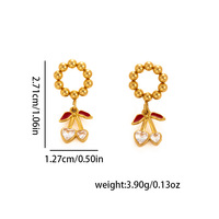 Summer New Trendy Fancy Charms pour la fabrication de bijoux Boucles d'oreilles en diamant délicates pour les femmes Boucles d'oreilles fraîches et douces en forme de cerise