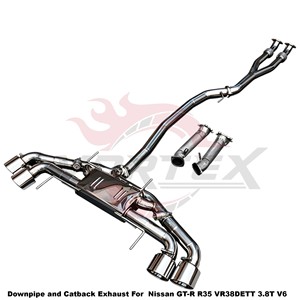 ชุดท่อไอเสีย Vortex SS304 พร้อมวาล์ว  แบบ Downpipe และ Y Pipe สำหรับ Nissan GT-R R35 VR38DETT 3.8T V6  แบบติดตั้งได้โดยตรง  ระบบปรับแต่ง - Product Image 3