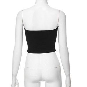 Kawaii 00s retrò Y2K estetica top corti rosa con fiocco top fascia fata civetta senza spalline Camis Cottage abiti Vintage - Product Image 5